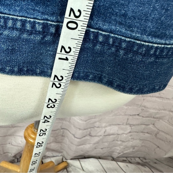 talbots Classic Blue Denim jean Jacket sz M 100% cotton boho western casual - Picture 4 of 7